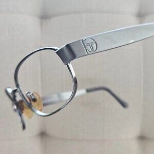 Vintage Sergio Tacchini Men Eyeglasses Frame Gunmetal Tone Glasses Made in Italy
